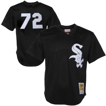 mens mitchell and ness carlton fisk black chicago white sox